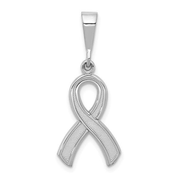 10K Gold White Gold Awareness Pendant - Picture 1 of 4